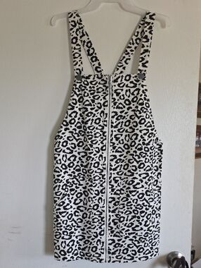 FAVLUX Black and White Leopard Print Mini Dress Overall